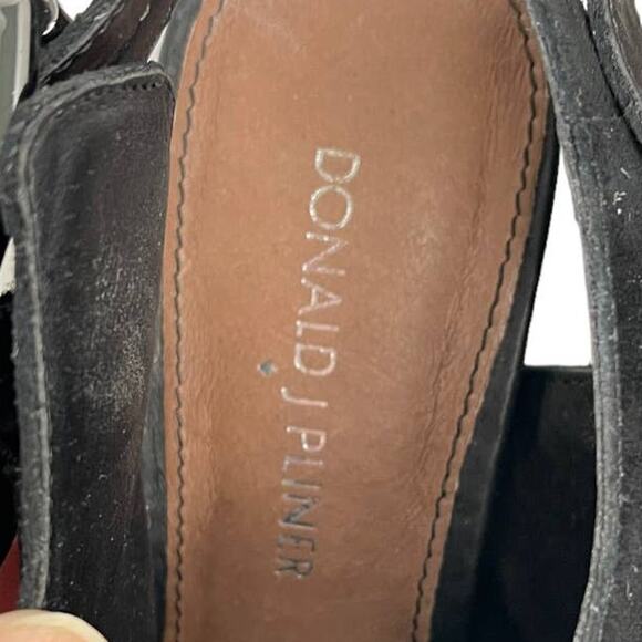 Donald J. Pliner Sandals Peep Toe Suede Black 6.5 - Picture 7 of 13